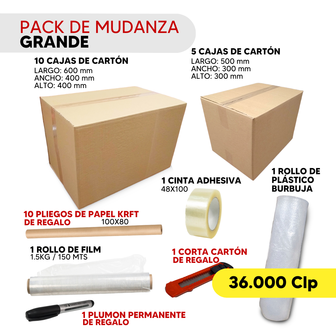 Pack de Mudanza Grande - Super Cajas Web